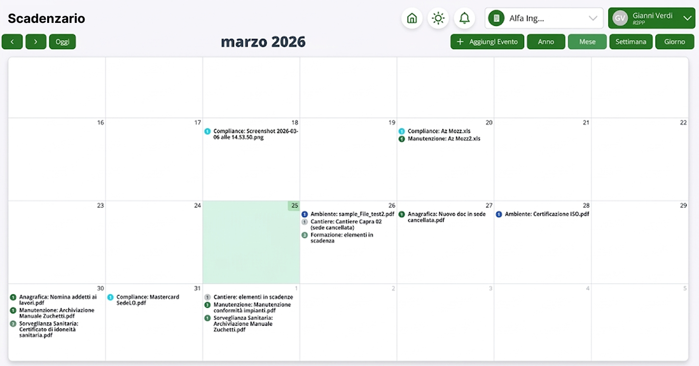 Scadenziario HSElite